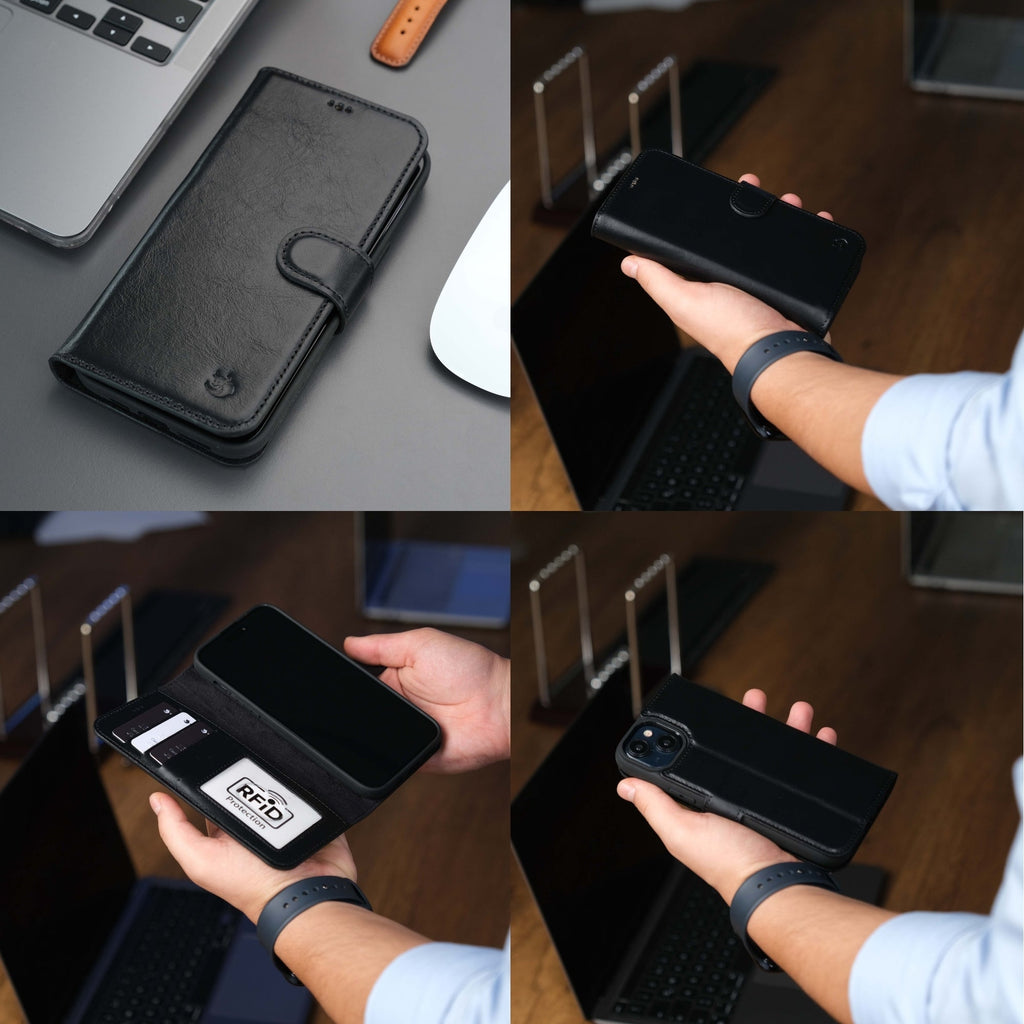 Casper Leather iPhone 15 Plus Wallet Case | Detachable MagSafe Compatible RFID Protection