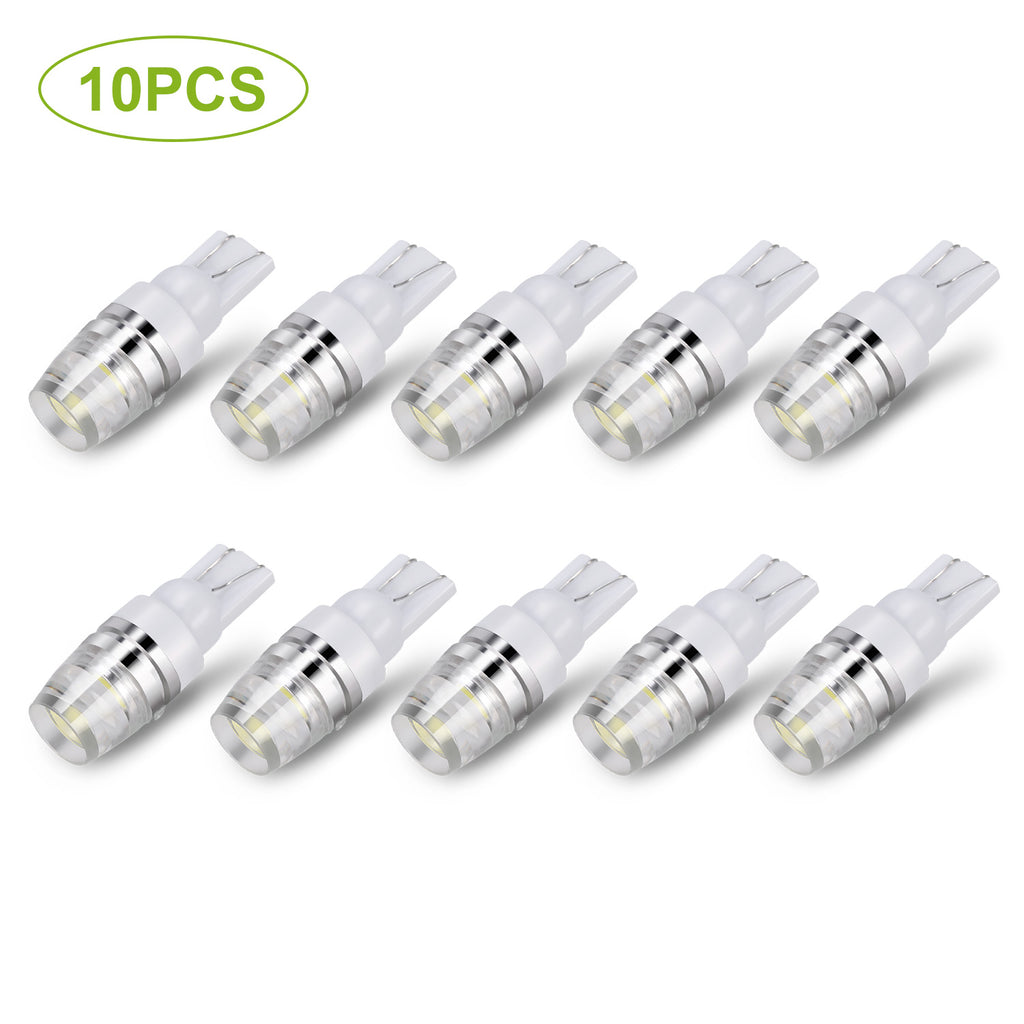 10PCS T10 LED Bulbs 194 LED Lights 12V 1W 5730 Xenon White Wedge Base LED Replacement Bulbs For License Plate Parking Position Interior Lights