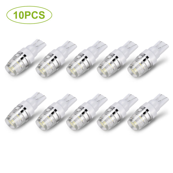 10PCS T10 LED Bulbs 194 LED Lights 12V 1W 5730 Xenon White Wedge Base LED Replacement Bulbs For License Plate Parking Position Interior Lights