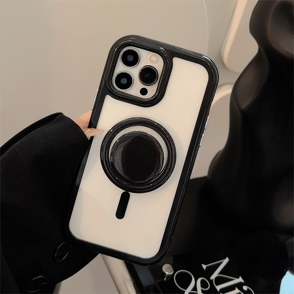 Simple Ins Solid Color Magnetic Bracket iPhone Case