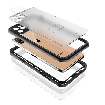 iPhone 12 PRO MAX 6.7" Grey Black Waterproof Case